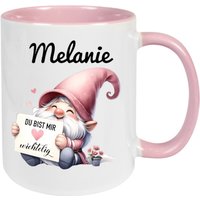 Personalisierte Wichteltasse Rosa Mit Spruch - „Du Bist Mir Wichtelig" Ideal Als Weihnachtsgeschenk Für Freunde Und Familie von MiniGeschenk