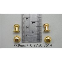 Dia.0.27X0.35 "/ 7 X 9 Mm - 4 Stück Kleine Gold Schubladenknäufe Türknäufe Schmuckkasten Knäufe Miniatur Möbelknäufe Metallknäufe von MiniHands