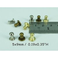Durchm. 0, 19 "x0, 35"/5x9mm - 4 Stück Miniatur Silber Türknäufe Schubladenknäufe Kleine Schubladengriffe Diy Schmuckkästchengriffe von MiniHands