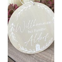 Personalisiertes Türschild Aus Holz, Familienname, Schild Mit Namen Eingangsbereich, Wohnungstür Dekoration, Türkranz, Ostergeschenk von MiniNiniShop