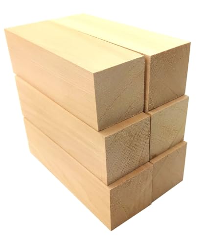6 St Kantel Lindenholz unbehandelt zum Schnitzen oder drechseln 15x4,5x4,5 cm von Miniaturenbau-Lewen