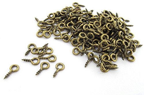 Miniblings 100x Schraubösen 7mm Bronze - Mini Lochschrauben für DIY Schmuckherstellung I Augenschrauben Schraubhaken Ösenschrauben Ösen von Miniblings