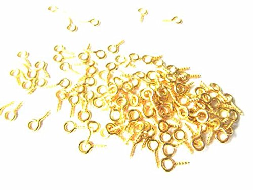 Miniblings 100x Schraubösen 7mm vergoldet - Mini Lochschrauben für DIY Schmuckherstellung I Augenschrauben Schraubhaken Ösenschrauben Ösen von Miniblings