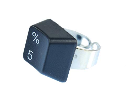 Miniblings Tastatur Ring Wunschzahl Ziffer Nummer 123 Computer PC Nerd - Handmade Modeschmuck I Fingerring mit Motiv I verstellbar one Size, 2. Zahl:7 von Miniblings