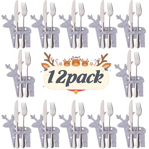Besteckhalter Weihnachtsbaum 12 Stück Filz Weihnachten Besteckbeutel Grau Elch Besteckbeutel Weihnachten Bestecktaschen Besteckhalter Weihnachten für Besteck Messer Gabeln Löffel Party Tisch Besteckhalter Weihnachtsbaum 12 Stück Filz Weihnachten Besteckbeutel Grau Elch Besteckbeutel Weihnachten Bestecktaschen Besteckhalter Weihnachten für Besteck Messer Gabeln Löffel Party Tisch von Minicloss