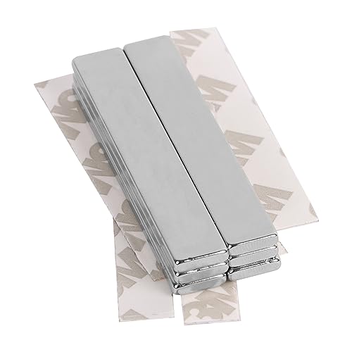 Rechteckige Magnete, 6 Stück Stark Neodym Magnete, Klein Magnetleiste mit Klebestreifen, Extra Starke Stabmagneten für Kühlschrank Whiteboard 50 * 10mm/60 * 10mm Rechteckige Magnete, 6 Stück Stark Neodym Magnete, Klein Magnetleiste mit Klebestreifen, Extra Starke Stabmagneten für Kühlschrank Whiteboard 50 * 10mm/60 * 10mm von Minicloss