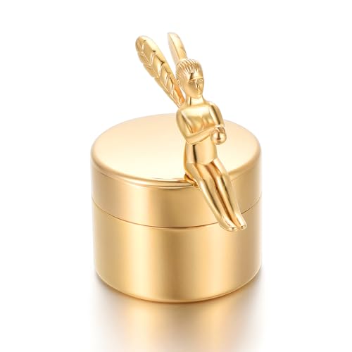 Minicremation Kleine Urne für menschliche Asche, schöne Mini-Sharing Urnen mit exquisiten Box Kremation Lagerung Keepsake Memorial und Asche für geliebte Menschen (G010-Gold) von Minicremation