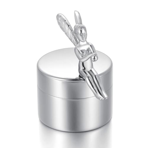 Minicremation Kleine Urne für menschliche Asche, schöne Mini-Sharing Urnen mit exquisiten Box Kremation Lagerung Keepsake Memorial und Asche für geliebte Menschen (G010-Silver) von Minicremation