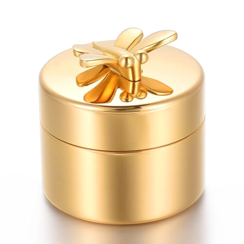 Minicremation Kleine Urne für menschliche Asche, schöne Mini-Sharing Urnen mit exquisiten Box Kremation Lagerung Keepsake Memorial und Asche für geliebte Menschen (G011-Gold) von Minicremation