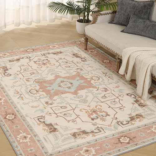 MINIDEAR Teppich für Wohnzimmer, waschbar, für Schlafzimmer, rutschfest, Vintage-Teppiche mit Blumendruck, 20,3 x 25,4 cm MINIDEAR Teppich für Wohnzimmer, waschbar, für Schlafzimmer, rutschfest, Vintage-Teppiche mit Blumendruck, 20,3 x 25,4 cm von Minidear