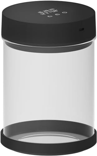 Minidiva Vakuum-Kanister automatische Vakuum-Aufbewahrung numerische Steuerung luftdicht elektrisch feuchtigkeitsgeschützt antioxidativ Kaffeebohnen Vorratsbehälter Datumsanzeige (1350ml schwarz) von Minidiva