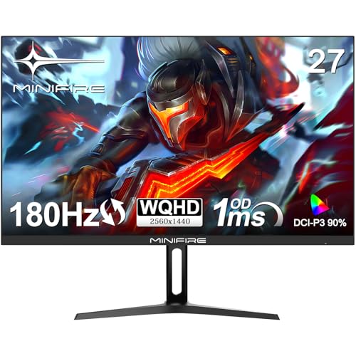 Minifire Gaming Monitor 27",180 Hz, WQHD(2560×1440), Fast IPS, 1ms(OD), HDR, 120% sRGB, AMD FreeSync+,Motion Blur Reduction Technologie, VESA(100 x 100 mm) - Schwarz MFG27F4Q Minifire Gaming Monitor 27",180 Hz, WQHD(2560×1440), Fast IPS, 1ms(OD), HDR, 120% sRGB, AMD FreeSync+,Motion Blur Reduction Technologie, VESA(100 x 100 mm) - Schwarz MFG27F4Q von Minifire