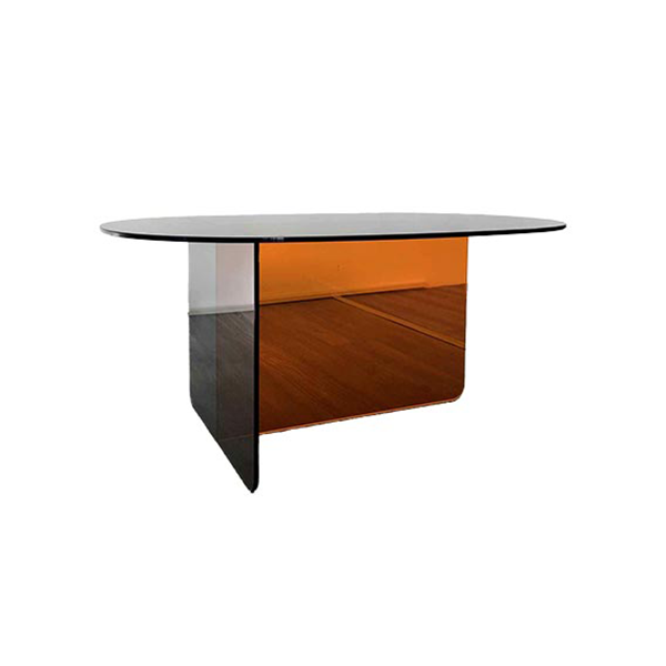 Moderner Couchtisch Chap aus farbigem Glas, Miniforms von Miniforms