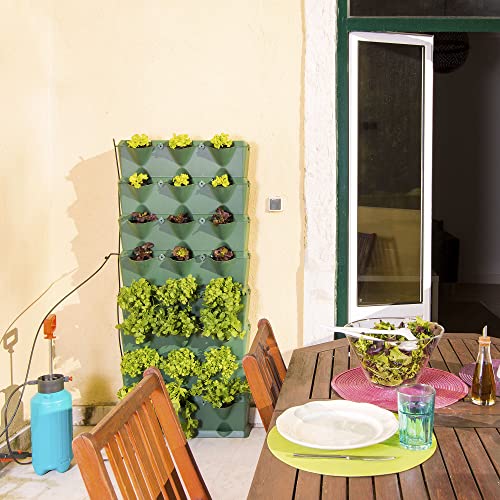 minigarden Vertical Kitchen Garden für 24 Pflanzen, Tropfbewässerungs-Kit enthalten, freistehend am Boden aufstellbar oder zur Wandmontage, Lange Lebensdauer (Grün) von minigarden