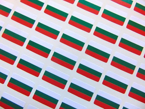 Kleine Mini-Aufkleber, 20 x 12 mm, Bulgarien-Flagge, 64 Stück Kleine Mini-Aufkleber, 20 x 12 mm, Bulgarien-Flagge, 64 Stück von Minilabel