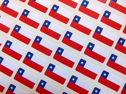 Kleine Mini-Aufkleber, Motiv: chilenische Flagge, 20 x 12 mm, 64 Stück Kleine Mini-Aufkleber, Motiv: chilenische Flagge, 20 x 12 mm, 64 Stück von Minilabel