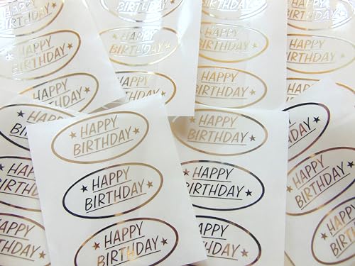 Minilabel Packung mit 24 Happy Birthday-Aufklebern in leuchtendem, glänzendem Gold und glänzendem Silber auf klarem Transparent. Klebeetiketten für Bastelarbeiten, Karten und Dekoration (glänzendes S Minilabel Packung mit 24 Happy Birthday-Aufklebern in leuchtendem, glänzendem Gold und glänzendem Silber auf klarem Transparent. Klebeetiketten für Bastelarbeiten, Karten und Dekoration (glänzendes S von Minilabel
