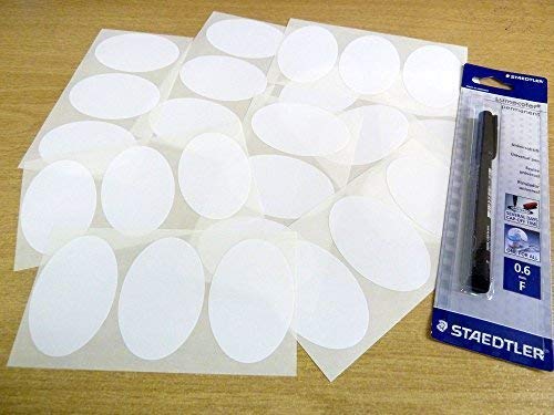 uni 75x50mm oval selbstklebend Deep Freeze, Gefrierschrank Etikett ( Plus Permanent Marker Stift) Aufkleber für Tiefkühlkost Verpackung von Minilabel