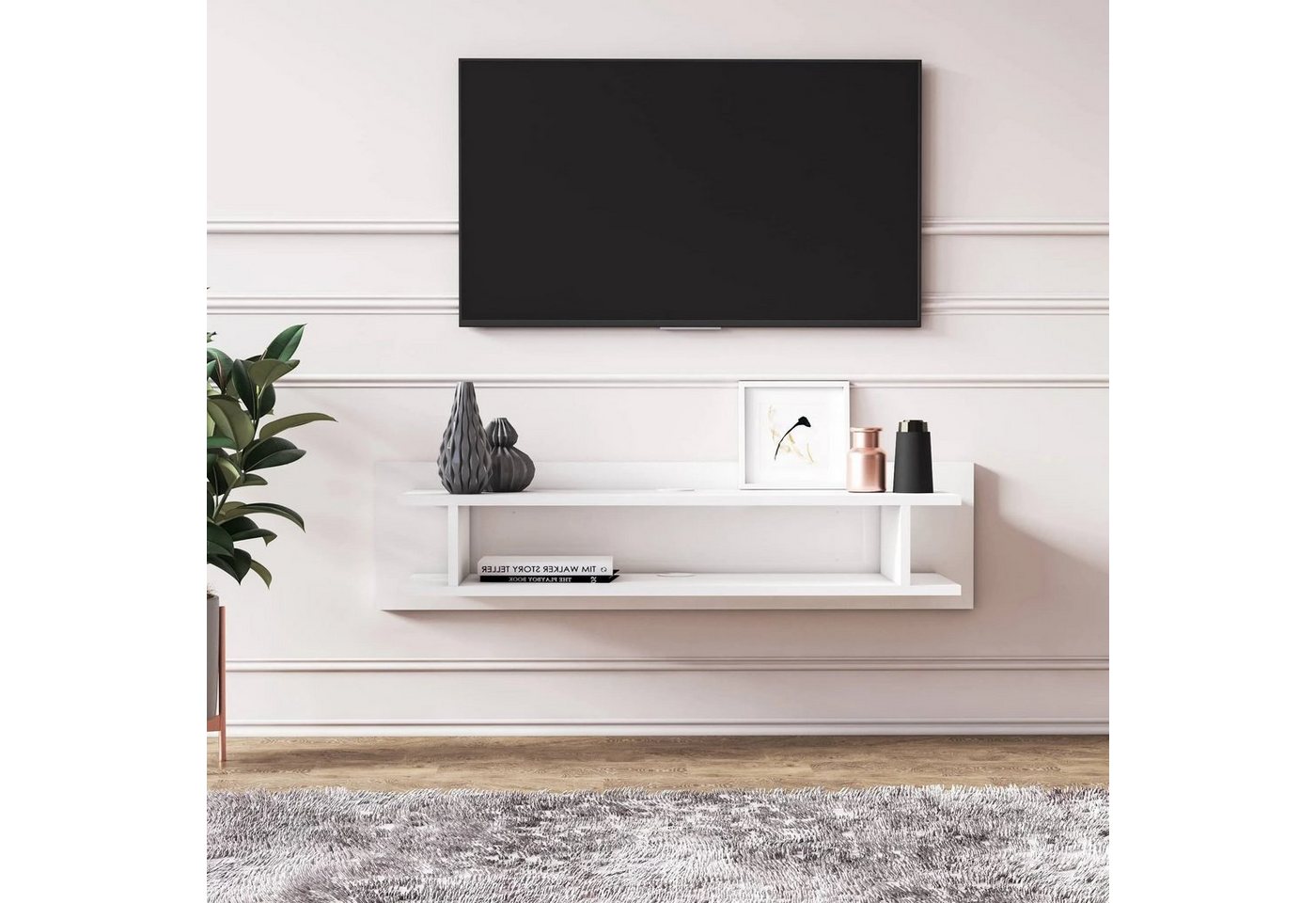 DEMA Home TV-Schrank Lucio Floating TV-Schränke schwarz oder weiß 120 cm x 30 cm x 30 cm von DEMA Home