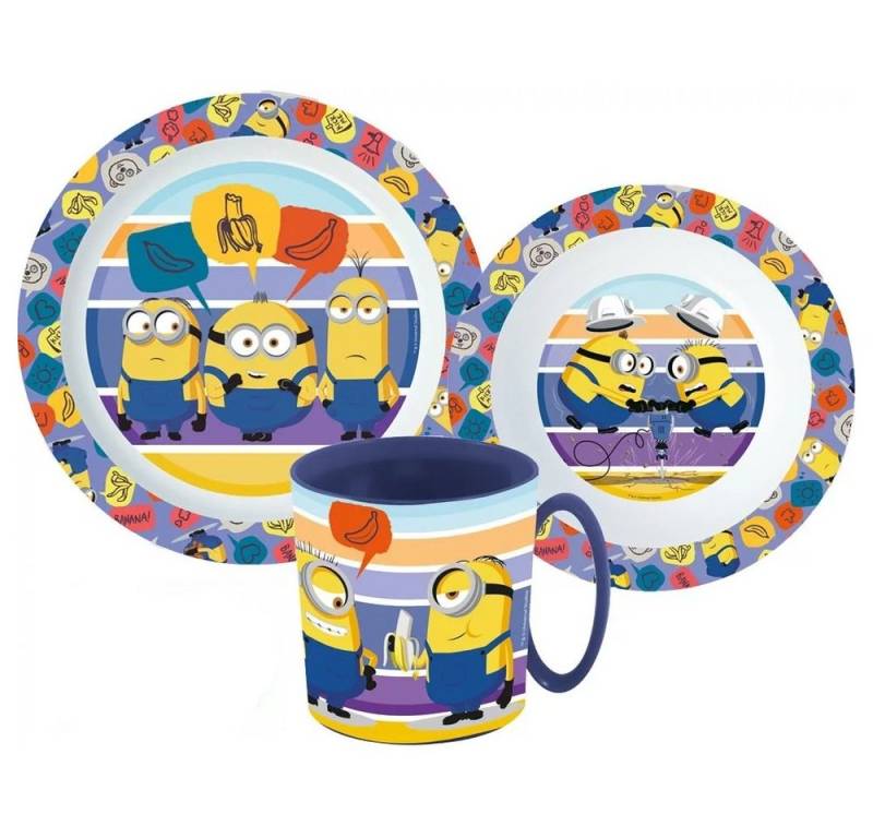 Minions Kindergeschirr-Set Film Geschirrset Besteck Set Frühstücks Kinder Cartoon Kindergarten von Minions