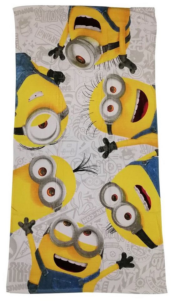 Minions Strandtücher Minions Handtuch Strandtuch Stuart Carl Tim Dave 70x140 cm Baumwolle, Frottee (1-St), Motivtuch für Strand oder Zuhause von Minions