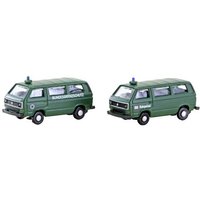 Minis by Lemke LC4353 N PKW Modell Volkswagen T3 2er Set Bus BGS + Bahnpolizei von Minis by Lemke