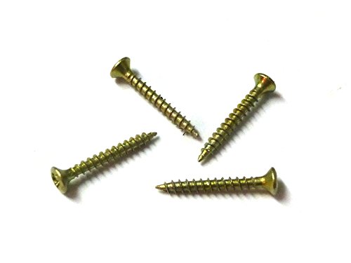 100 Stück MINI-Spanplattenschrauben (Senkkopf mit PZ-Kreuzschlitz) Stahl gelb verzinkt 2x10mm für Modellbau oder zur Restauration von Minischrauben.com