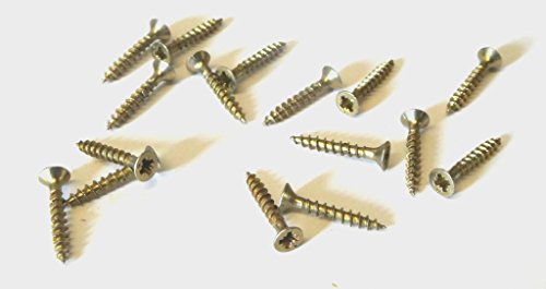 100 Stück MINI-Spanplattenschrauben (Senkkopf mit PZ-Kreuzschlitz) Stahl gelb verzinkt 2,5mm für Modellbau oder zur Restauration (2,5 x 12 mm) von Minischrauben.com