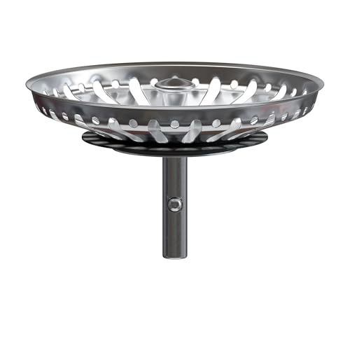 MINISMUS Universal Waschbecken Siebkörbchen Abflussstopfen Edelstahl Waschbeckenstöpsel Waschbeckensieb – Sieb Stöpsel Abfluss Küche Spüle Abflussstopfen Küchenspüle - Edelstahl (83 mm) von Minismus