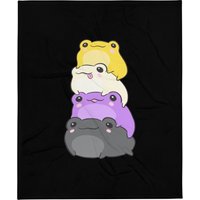 Nonbinary Flagge Farbe Frösche Subtile Enby Pride Niedliche Ästhetik - Geschenk Für Lgtb Lgtbq Demigirl Demiboy Transgender Dekor Decke von MinistryOfFrogs