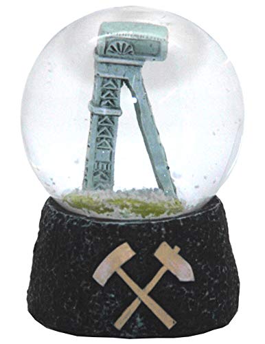 Souvenir Mini Schneekugel | Ruhrpott Ruhrgebiet Förderturm Kohlesockel | 45mm Durchmesser, 65mm Höhe | 30068 von Schneekugelhaus