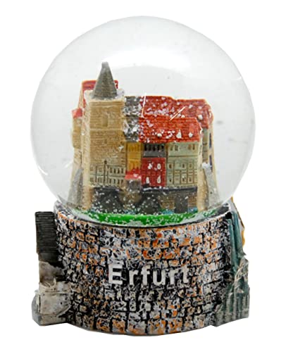 Minium Collection Souvenir Schneekugel Erfurt Krämerbrücke Reiseandenken Deutschland - 30067x Schüttelkugel Luftblase von Schneekugelhaus