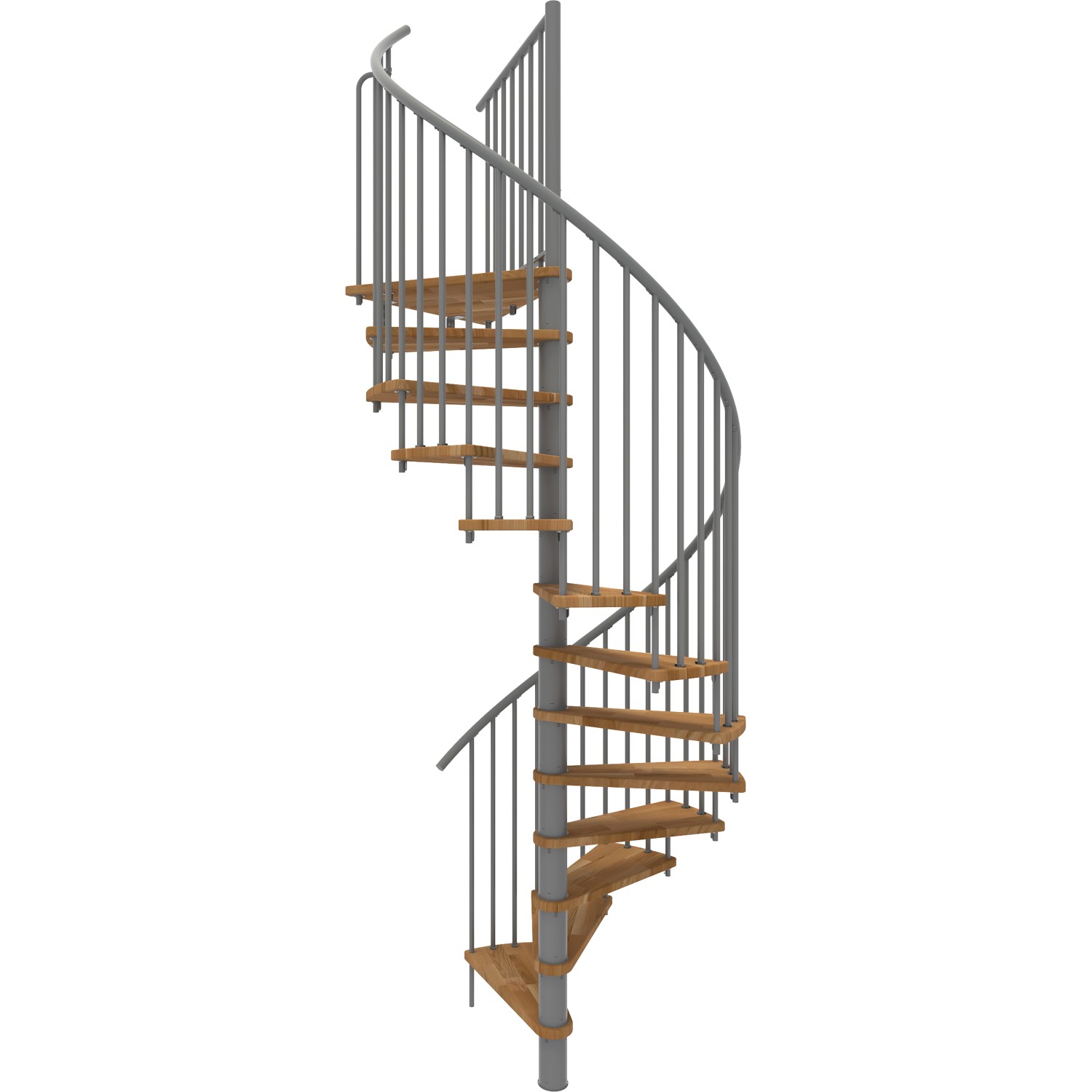 Minka Spindeltreppe Spiral Smart Eiche Grau Ø160 cm Geschoßhöhe bis 305,5 cm von Minka