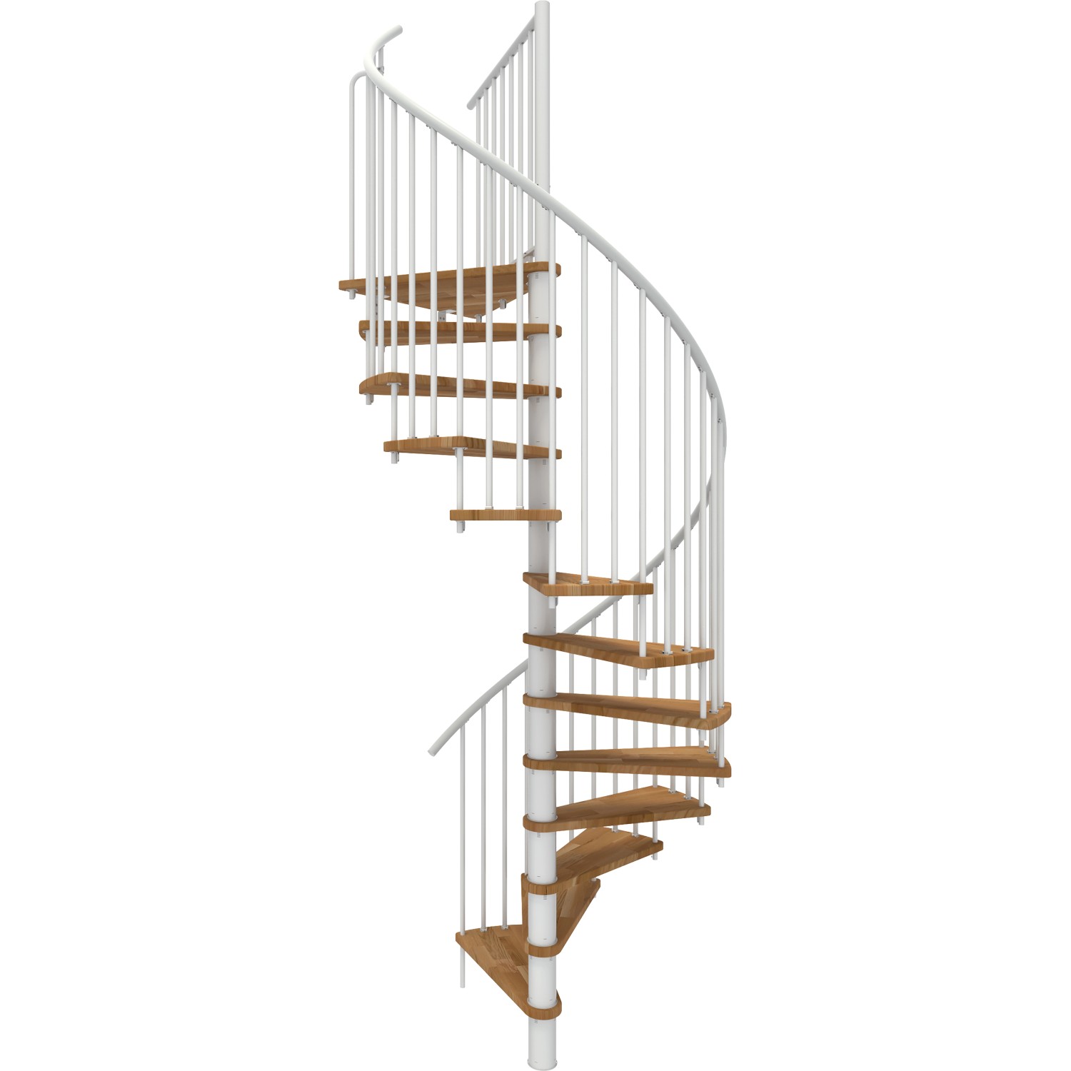 Minka Spindeltreppe Spiral Smart Eiche Weiß Ø120 cm Geschoßhöhe bis 305,5 cm von Minka