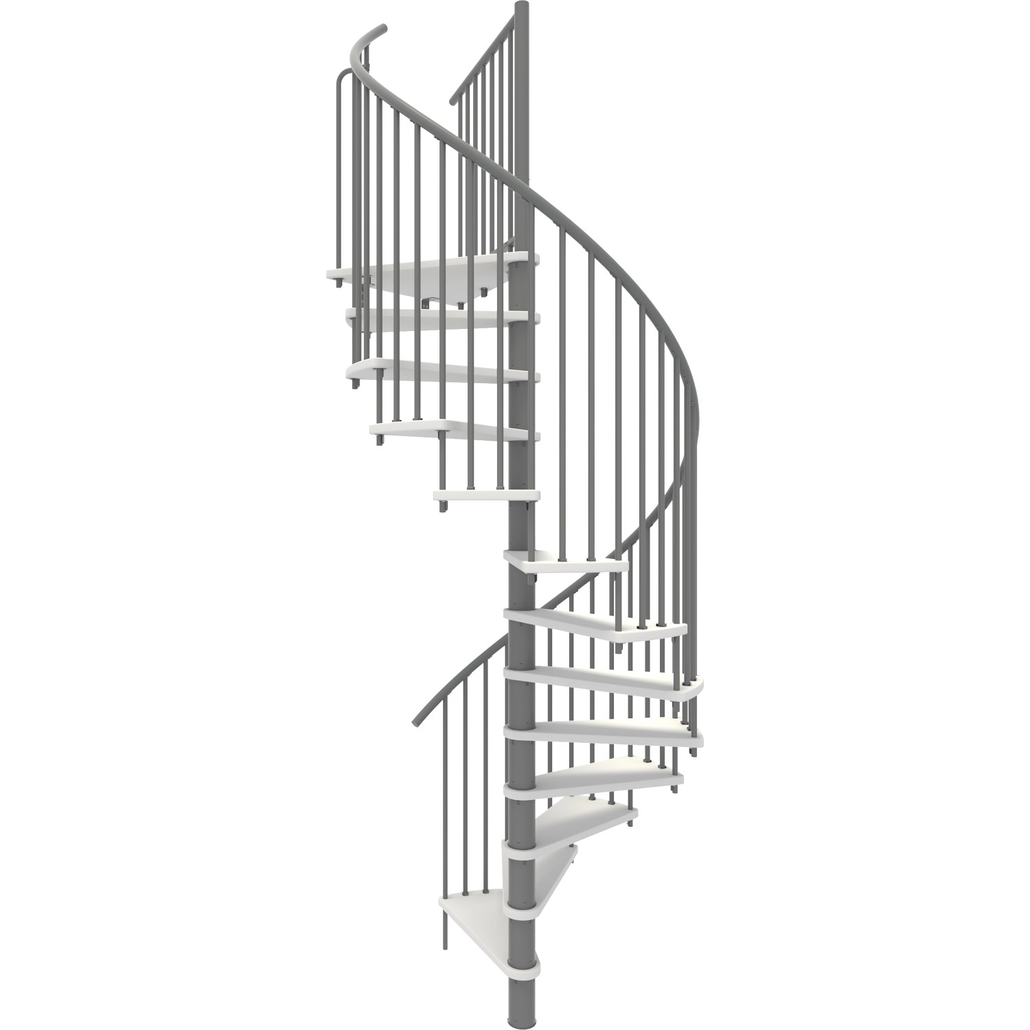 Minka Spindeltreppe Spiral Smart Weiß Grau Ø120 cm Geschoßhöhe bis 305,5 cm von Minka