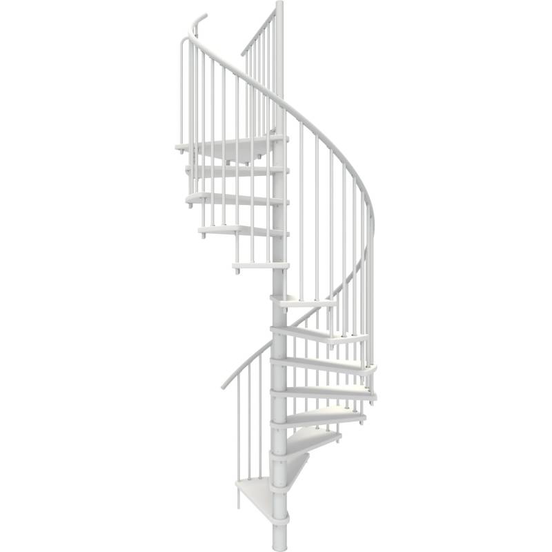 Minka Spindeltreppe Spiral Smart Weiß Ø140 cm Geschoßhöhe bis 305,5 cm von Minka