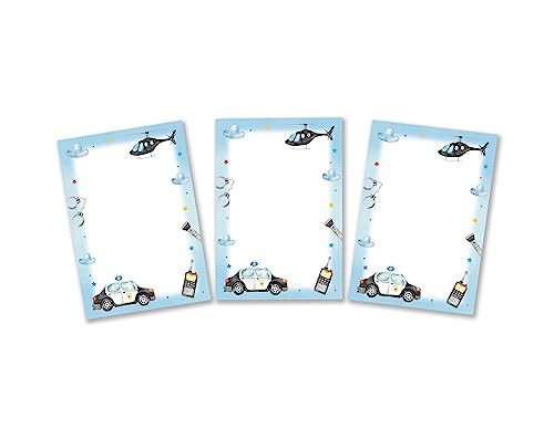 12 Mini-Notizblöcke Polizei Detektiv Mitgebsel für Kindergeburtstag Gastgeschenke für Jungen Jungsgeburtstag / A7-Format von Minkocards
