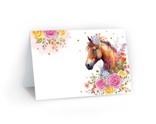 24 Tischkarten für Kindergeburtstag Mädchen Taufe Kinderfest Hochzeit Pferd Kindermotiv (24 Stück) von Minkocards