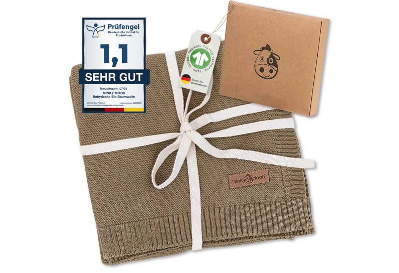 Babydecke Bio Baumwolle 94x72 cm, GOTS & Oeko-Tex 100, Strickdecke Babys, Minky Mooh, Made in Europe von Minky Mooh