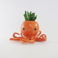 Octopus Planter, Pot, Handgemachter Keramiktopf, Töpfe Für Pflanzen, Meerestier, Küstendekor von MinkyMooCeramics