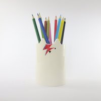Ziggy Starcat Stifthalter David Bowie Inspirierter Weißer Katzentopf von MinkyMooCeramics