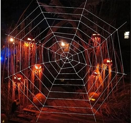 3 m großes Halloween-Spinnennetz, handgebundenes weißes Seilnetz für Innen- und Außenbereich, langlebige Wandrequisite für Hof, Bäume, Veranda, Halloween-Party und Spukhaus-Setup 3 m großes Halloween-Spinnennetz, handgebundenes weißes Seilnetz für Innen- und Außenbereich, langlebige Wandrequisite für Hof, Bäume, Veranda, Halloween-Party und Spukhaus-Setup von Minlend