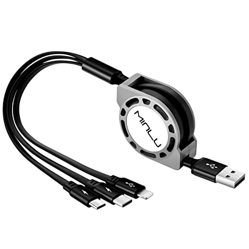 Einziehbares Mehrfach USB Kabel 3A Mehrfachlade Kabel 3 in 1 Universal USB Ladekabel mit iP/Typ C/Micro USB für Alle Handys/iP/Tablets/Samsung Galaxy/Huawei/Honor/Nexus/Moto/Sony/LG/HTC/PS4,5 und Mehr Einziehbares Mehrfach USB Kabel 3A Mehrfachlade Kabel 3 in 1 Universal USB Ladekabel mit iP/Typ C/Micro USB für Alle Handys/iP/Tablets/Samsung Galaxy/Huawei/Honor/Nexus/Moto/Sony/LG/HTC/PS4,5 und Mehr von Minlu