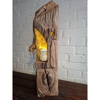 Windlicht Laterne Eichenbalken Lampe Holzbalken Dekosäule Fachwerk Balkenlampe Holzlampe Stehlampe Design Skulptur Unikat Stele von MinnekenhusDesign