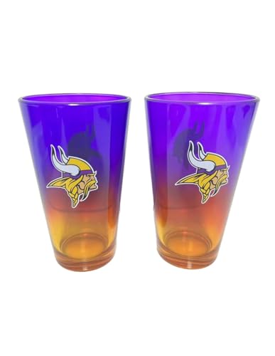 Minnesota Vikings NFL Pint Gläser Glas Set 2er-Set 475 ml von Minnesota Vikings