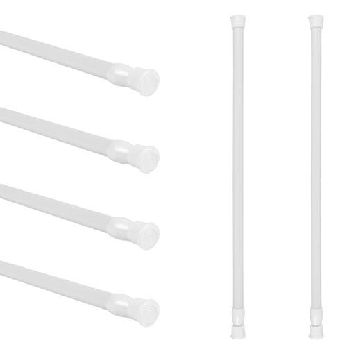 Minnhua 6 Stück Gardinenstange ohne Bohren Teleskopstange Duschvorhangstange Ausziehbare Klemmstange Kleiderstange Vorhangstange Scheibengardinenstange Verstellbare Spannstange (40-70cm) von Minnhua
