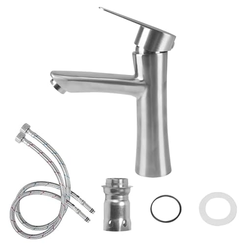 Minnhua Wasserhahn Bad Silber Waschtischarmatur Badarmatur Waschbecken Armaturen Edelstahl Waschtischarmatur Waschbeckenarmatur Waschtischarmaturen Armatur Einhebel-Mischbatterie Badezimmer von Minnhua