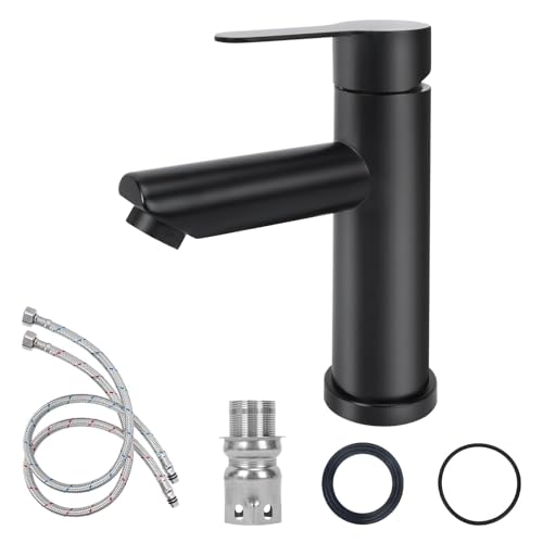 Minnhua Wasserhahn Bad Waschtischarmatur Schwarz Badarmatur Waschbecken Armaturen Matt Waschtischarmatur Set Armaturen Waschtischarmatur Wasserfall für Badezimmer Küche 304 Edelstahl von Minnhua