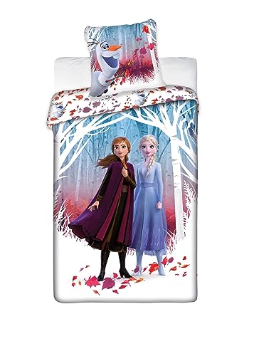 Disney Frozen Bettwäsche-Set Polyester Baumwoll-Mischung, Mehrfarbig, 140 x 200 cm / 63 x 63 cm von Minnie