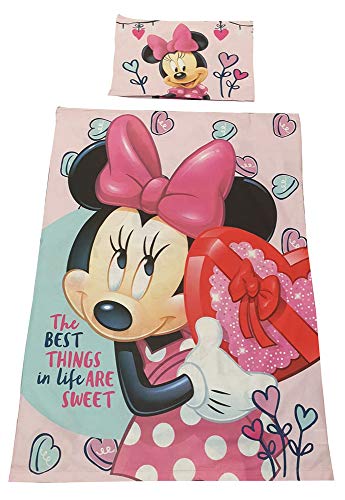 Minnie Maus Disney Kinder-Bettwäsche Set The Best Things in Life Are Sweet aus 100% Baumwolle von Minnie
